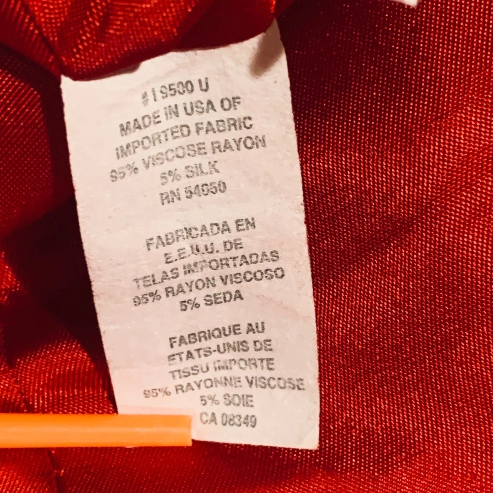 VTG Made In US25 Rena Rowan Blazer Jacket Red Button Front Pockets Career Size 4
